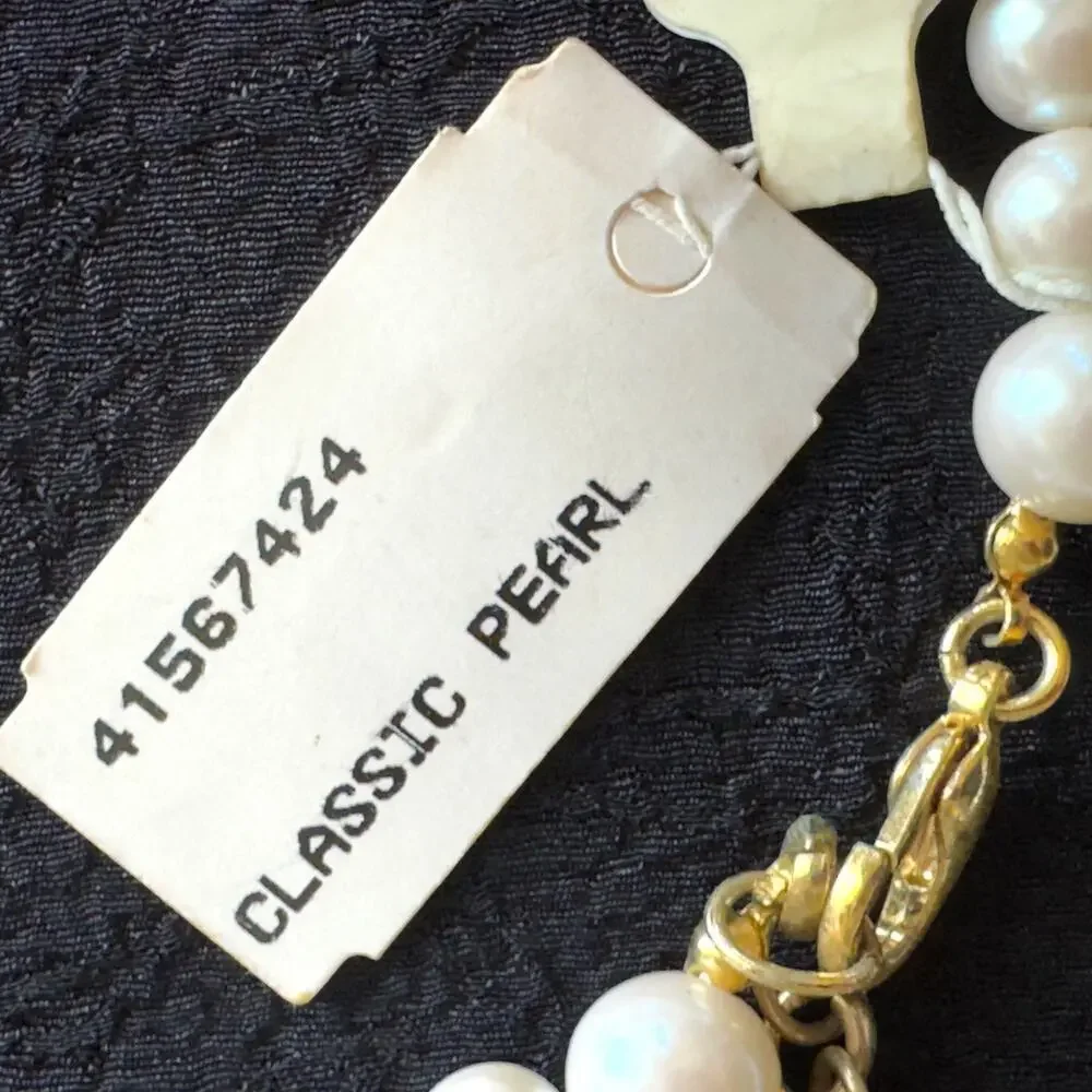 Vintage Richelieu Multi-Strand Necklace Costume Pearls Black Bead Crystal Spacer